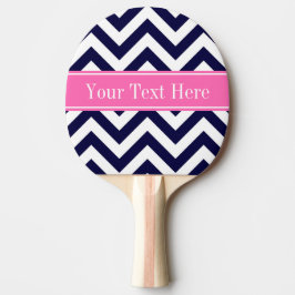 Navy Lg Chevron HotPink #2 Namn Monogram Pingisracket