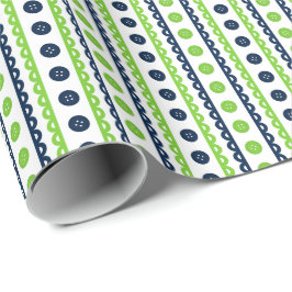 Navy & Lime Priddy Randiga Hantverk- Och Syroom Presentpapper