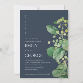 NAVY LÖVS FOLIAGE GREENERY COUPLE SHOWER Card Tack Kort