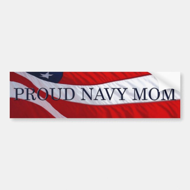 Navy Mamma American Flagga Bumper Sticker Bildekal (Framsidan)