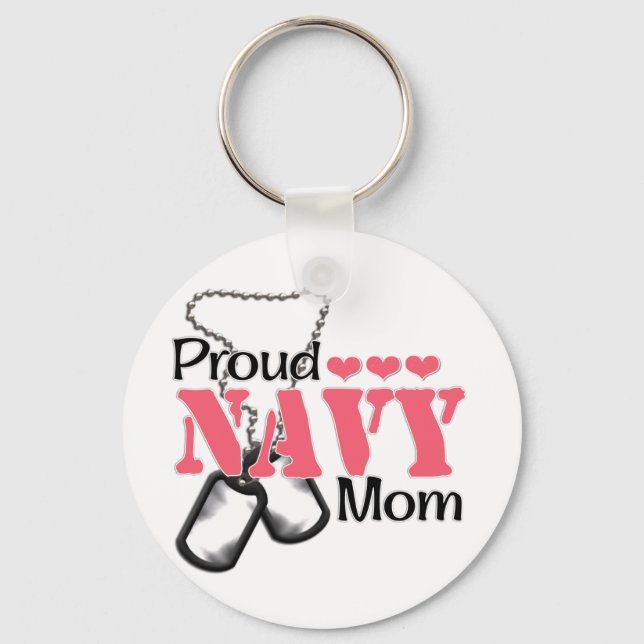 Navy Mamma Hearts Nyckelring (Framsida)