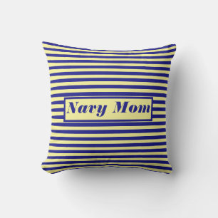 Navy Mamma Mors dag ger dekoration Gult Blue Kudde