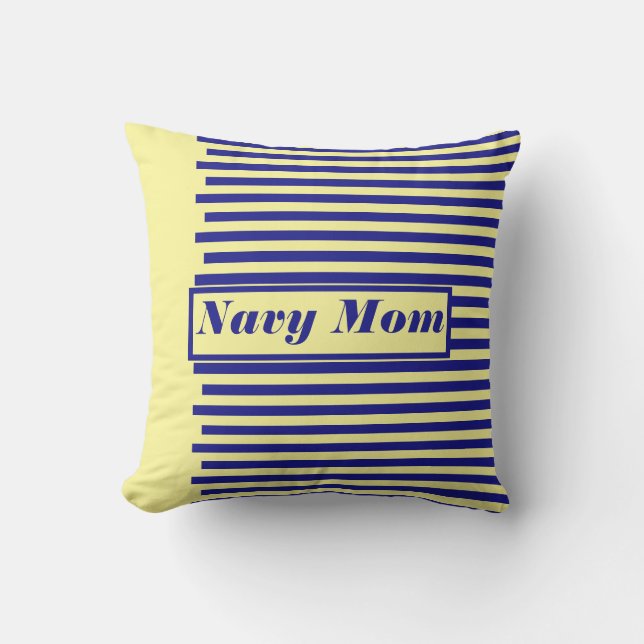 Navy Mamma Mors dag ger dekoration Gult Blue Kudde (Framsida)