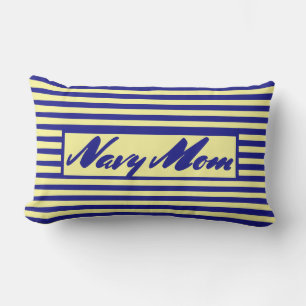 Navy Mamma Mors dag ger dekoration Gult Blue Lumbarkudde