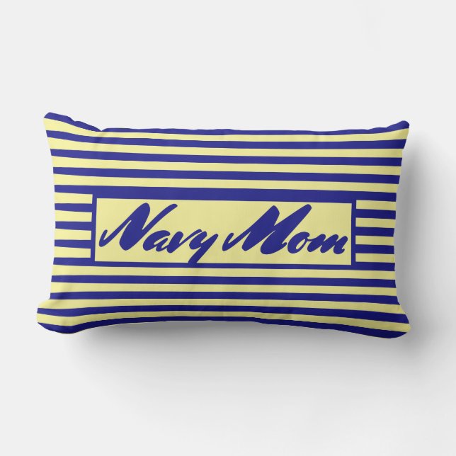Navy Mamma Mors dag ger dekoration Gult Blue Lumbarkudde (Framsida)