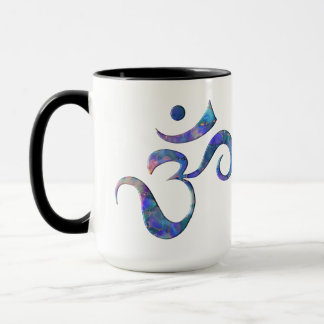 Navy Marbled Om Mugg