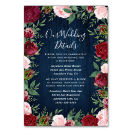 Navy Marsala Land Rustic Bröllop Infoga kort