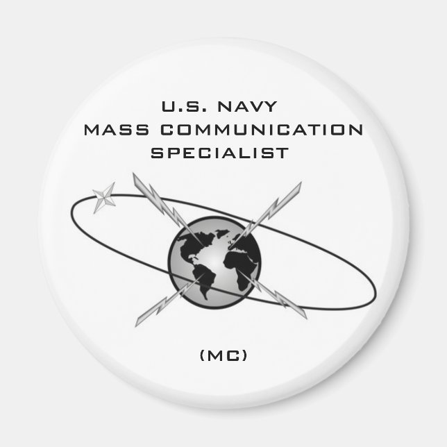 NAVY MASS KOMMUNIKATION SPECIALIST ROUND MAGNET (Framsidan)