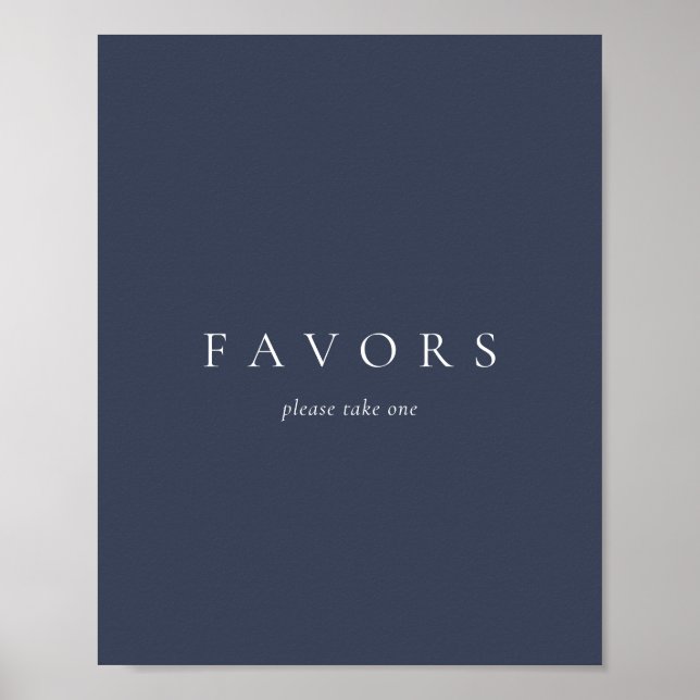 Navy Minimal Bröllopsgåvor Present Poster (Framsidan)