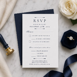 Navy Minimal Lyx Bröllops-RSVP-kortmall OSA Kort