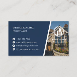 Navy Minimalist Property agent Visitkort