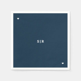 Navy Minimalistisk Bröllopsservett Pappersservett