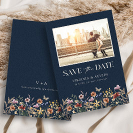 Navy Modern Foto Boho Spara Datum Datumet