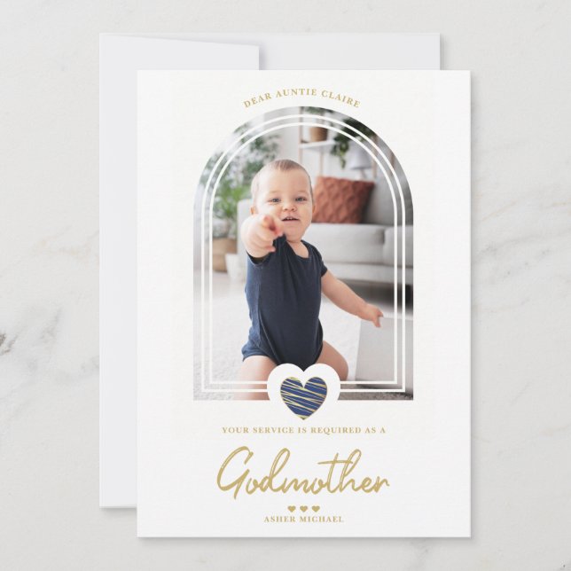 Navy Modern Heart Golden Fake Effect Godmother (Framsida)