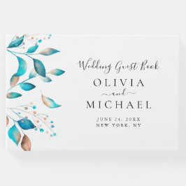 Navy Modern Rustic Bröllop Gästböcker