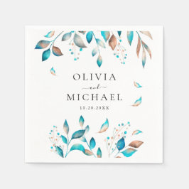 Navy Modern Rustic Bröllop Pappersservett