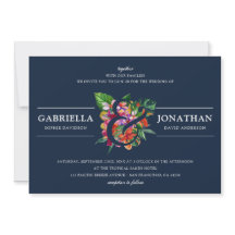 Navy Modern Tropical Bouquet Bröllop