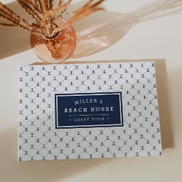 Navy Nautical Anchors | Busspost Gästböcker