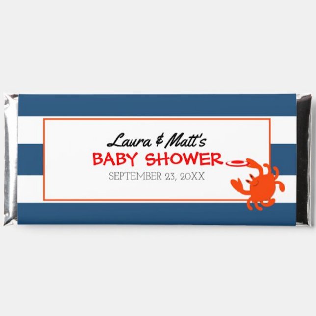 Navy Nautical Crab Baby Showe Favor Candy Wrappers Anteckningsblock (Skapare uppladdad)