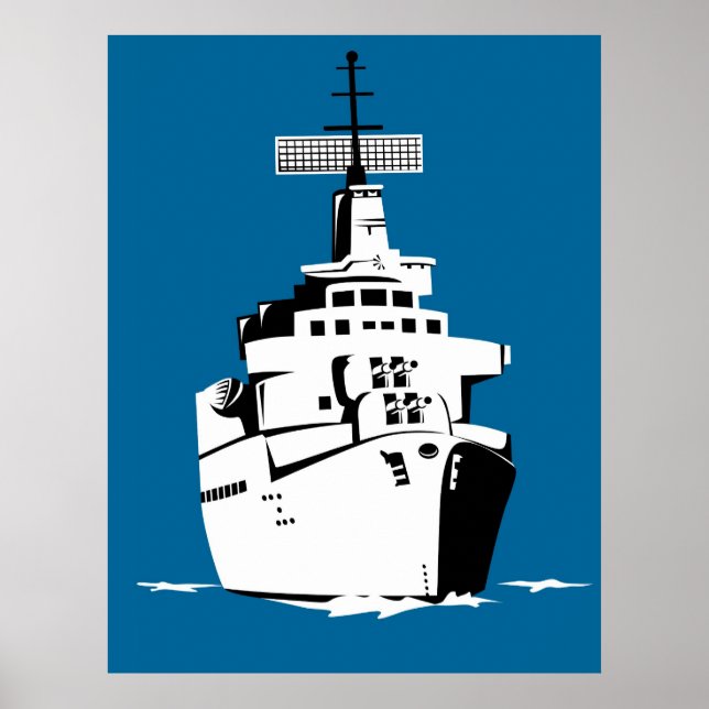 navy naval warship battleship with big guns poster (Framsidan)