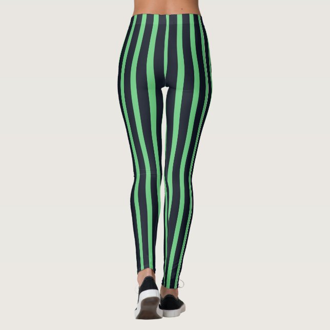 navy & neon green stripes leggings (Baksida)