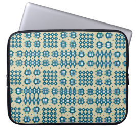 Navy Neoprene Laptop sleeve Welsh Tapestry Mönster