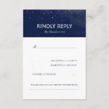 Navy Night Stars Elegant bröllop OSA kort
