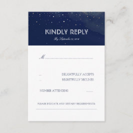 Navy Night Stars Elegant bröllop OSA kort