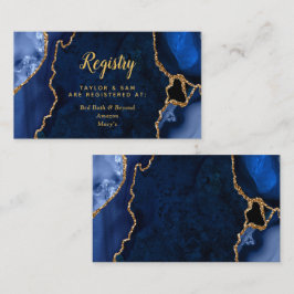 Navy och Gold Agate Bröllopspresentregistret Tilläggskort