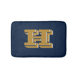 Navy och guld Skolstolthet Färg Stil Monogram Badrumsmatta
