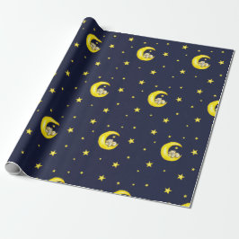Navy och Guld Twinkle Little Stars Presentpapper