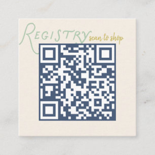 Navy och Mint Doodle Baby-presentregister QR-kod Tilläggskort