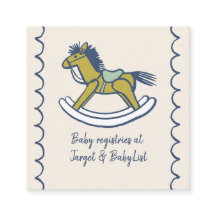 Navy och Mint Doodle Gunghäst Babypresentregistrer