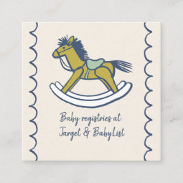 Navy och Mint Doodle Gunghäst Babypresentregistrer Tilläggskort