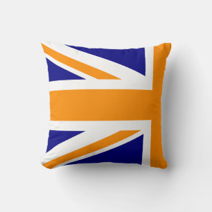 Navy och Orange Union Jack Halva Kudde