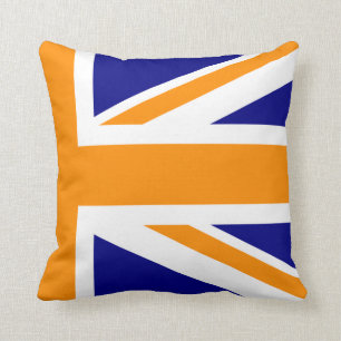 Navy och Orange Union Jack Halva Kudde