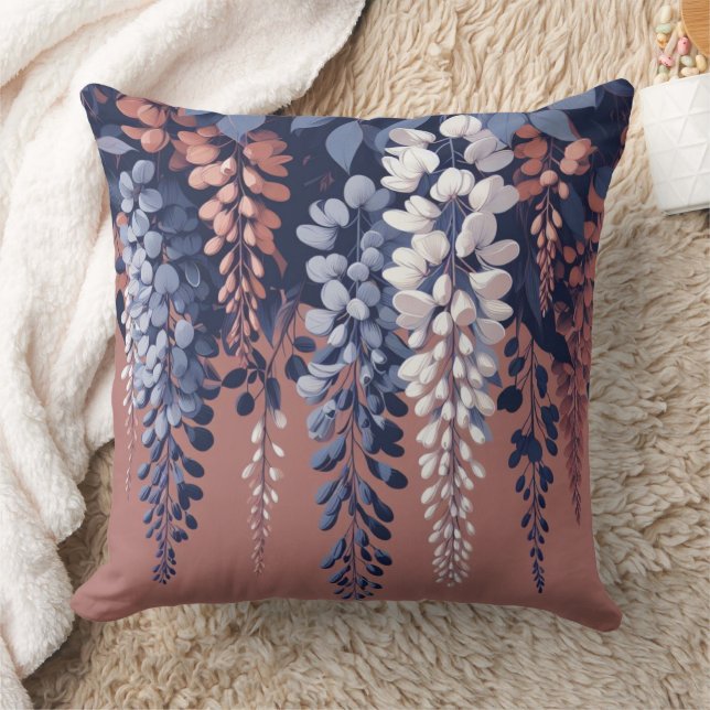 Navy och Ro Wisteria Elegance Kudde (Filt)