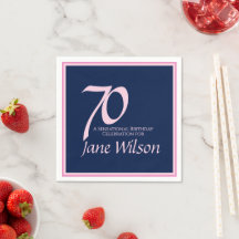 Navy och Rosa 70-årsfirande Kollektion Servett