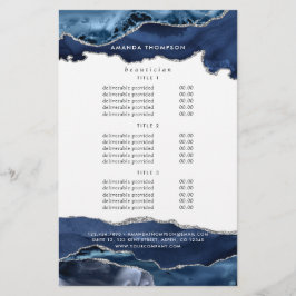 Navy och Silver Agate Ädelstens Företag Flygblad