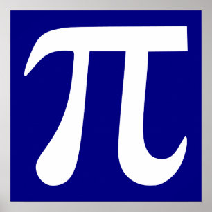 Navy och Vit Pi-symbol Poster