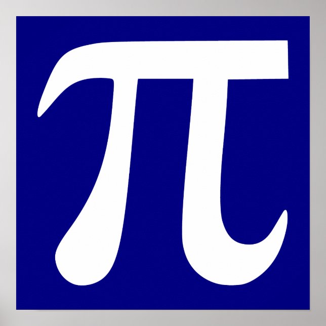 Navy och Vit Pi-symbol Poster (Framsidan)