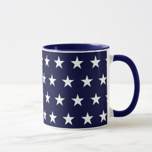 Navy och vita stjärnor mugg