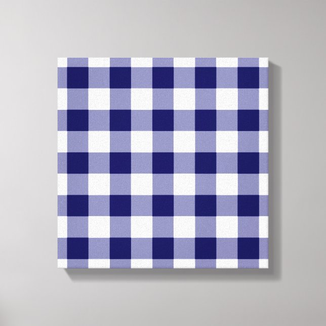 Navy och White Gingham Mönster Canvastryck (Framsida)