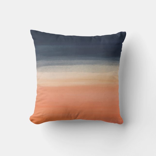 Navy Ombre Mönster Dekorativ kudde (Framsida)