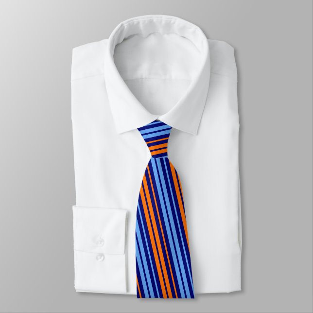 Navy Orange Cyan Vertikala Randiga Design   Slips (Bunden)