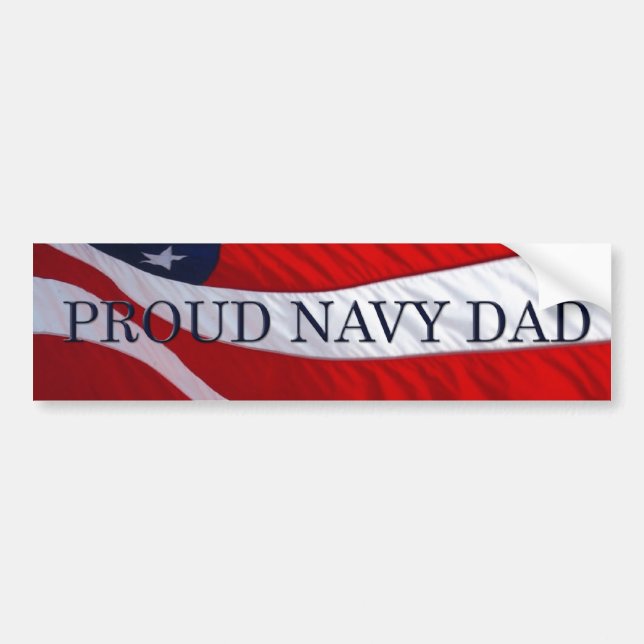 Navy Pappa American Flagga Bumper Sticker Bildekal (Framsidan)