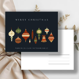 NAVY PASTEL RED GRÖNT STAR CHIRSTMAS ORNATIONS HELG VYKORT