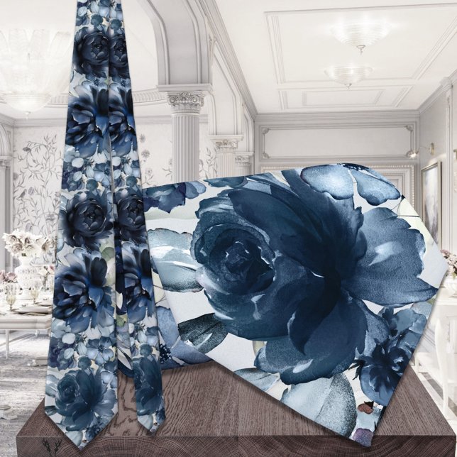 Navy Peonies Greenery Bröllop Slips (Skapare uppladdad)