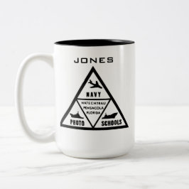 NAVY PHOTO SCHOL-LOGOTYP I B&W Två-Tonad MUGG