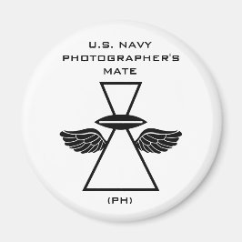 NAVY PHOTOGRAPHER IFGA MED VINGAR ROUND MAGNET